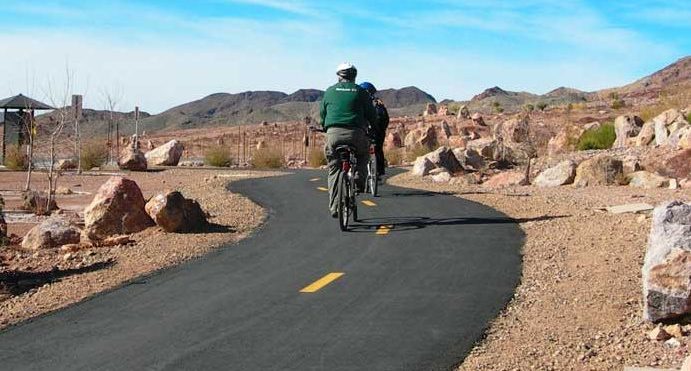 Bike Trails, bike riders on River Mountains Loop Trail